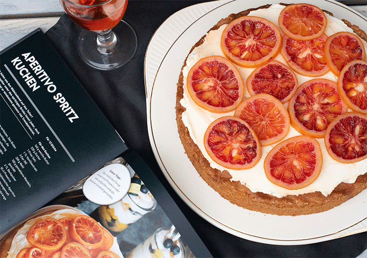 Aperitivo-Spritz-Kuchen mit Blutorangen