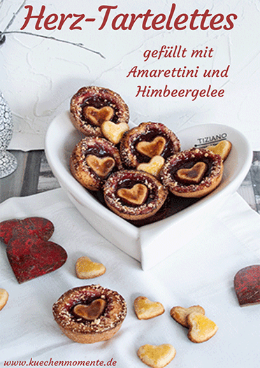 Kleine Herz-Tartelettes mit Himbeergelee - Küchenmomente