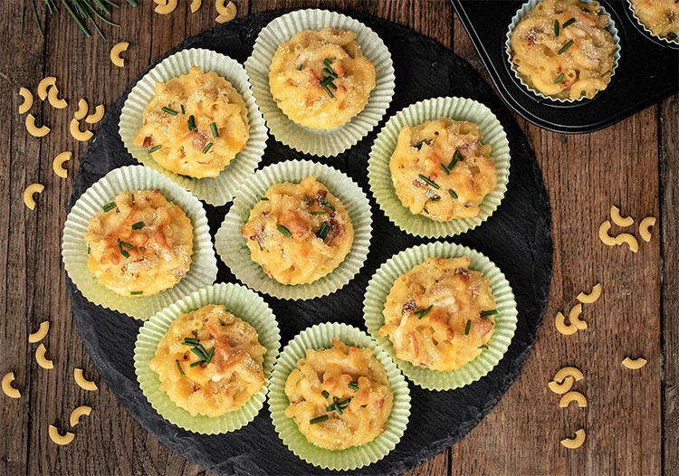 Pasta Muffins Cheese Bacon
