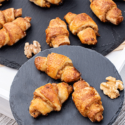 Rugelach mit Aprikosen-Nuss-Füllung