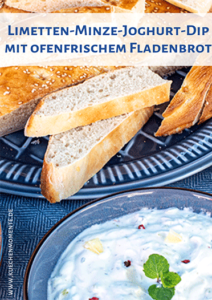 Limetteb-Joghurt-Dip mit Minze und Fladenbrot Pinterestpost