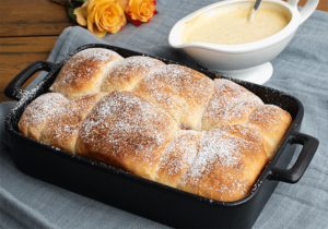 Buchteln mit Vanillesoße Übernachtgare