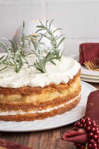 Seitensicht Apfeltorte Weihnachten