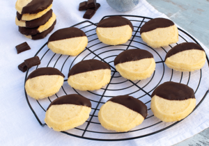 Shortbread Cookies mit Schokoglasur