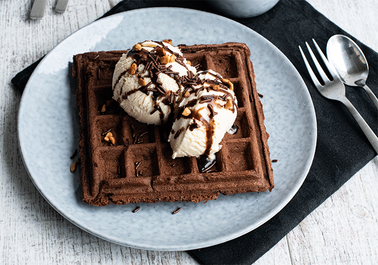Waffeln mit Schokolade
