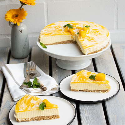 Mango Frischkäsetorte mit Kokos