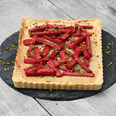 Frangipane-Tarte mit Rhabarber