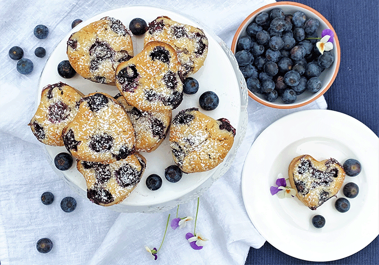 Blaubeer-Muffins auf französisch