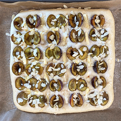 Butterkuchen mit Zwetschgen ungebacken