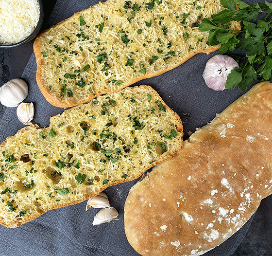 Ciabatta Rezept auch als Knoblauchbrot