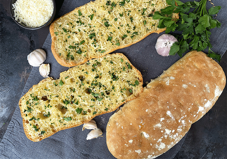 Ciabatta Rezept auch als Knoblauchbrot