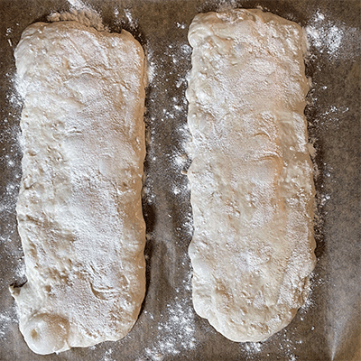 Ciabatta ungebacken