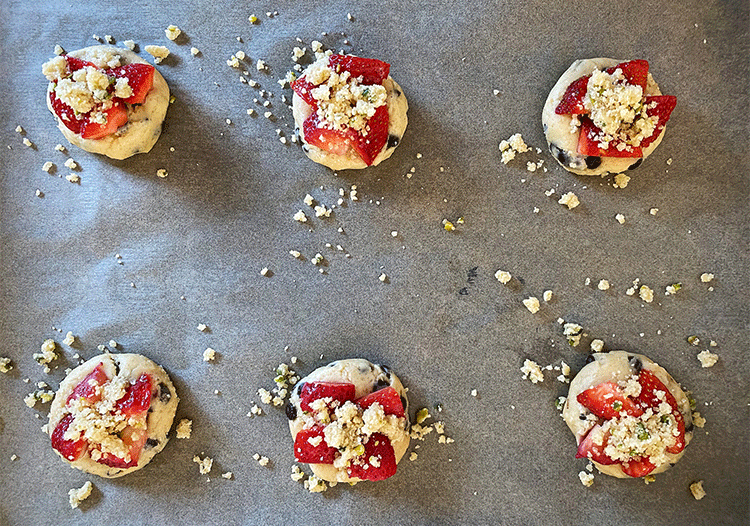 Erdbeer-Cookies vor dem Backen