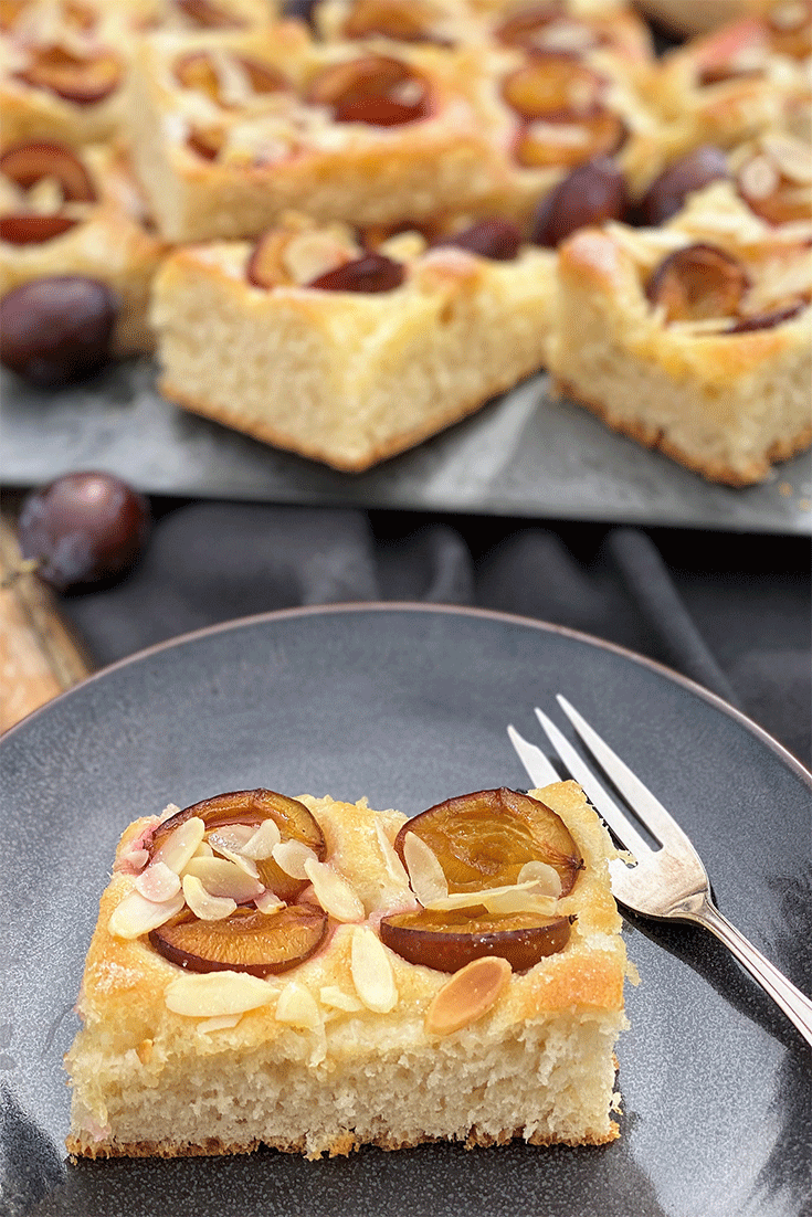 Anschnitt Butterkuchen vom Blech