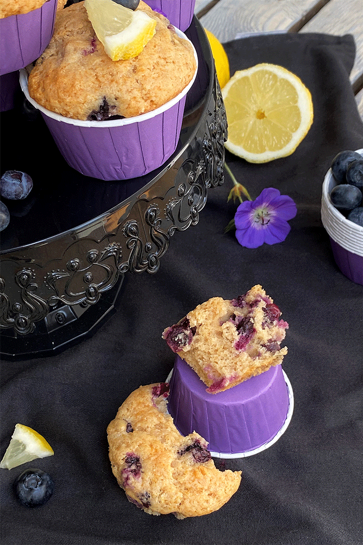 Muffins mit Blaubeeren und Zitrone