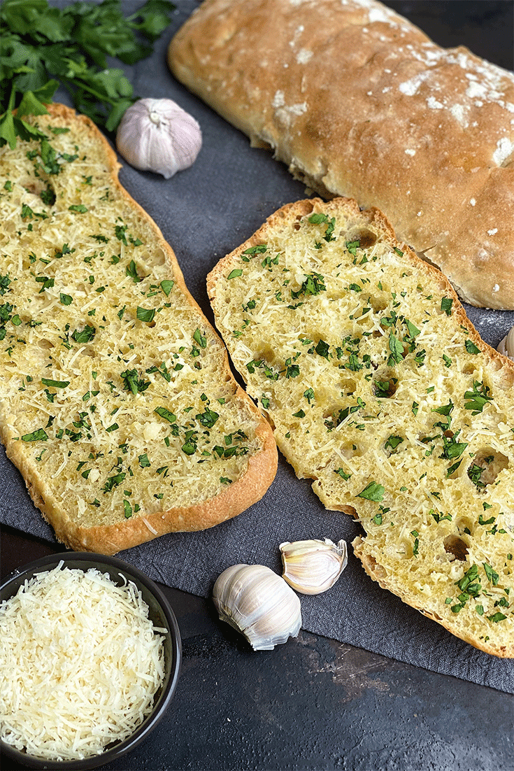 Ciabatta auch als Knoblauchbrot Variante