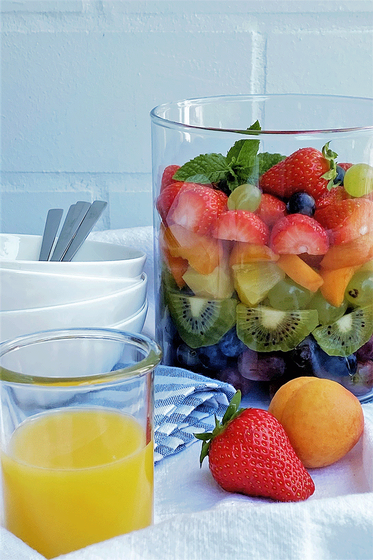 Schichtsalat Obstsalat Rainbow