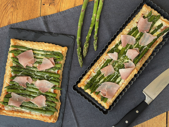 Schnelle Spargeltarte mit Blätterteig