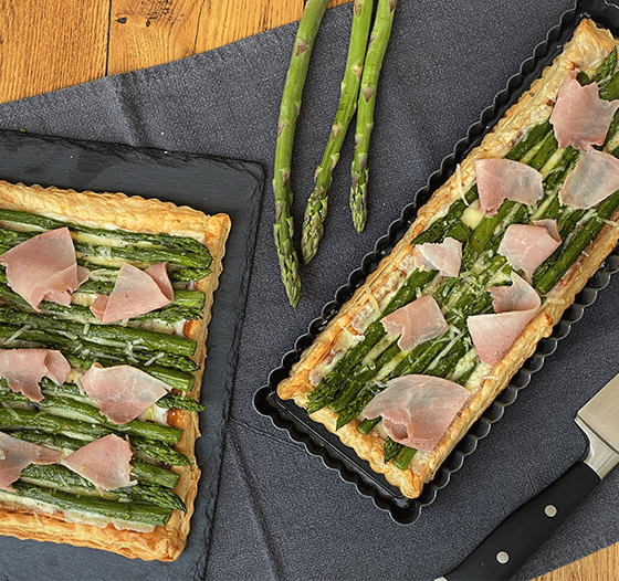 Schnelle Spargeltarte mit Blätterteig