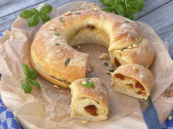 Tortano Anschnitt gefüllt
