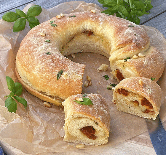 Tortano Anschnitt gefüllt