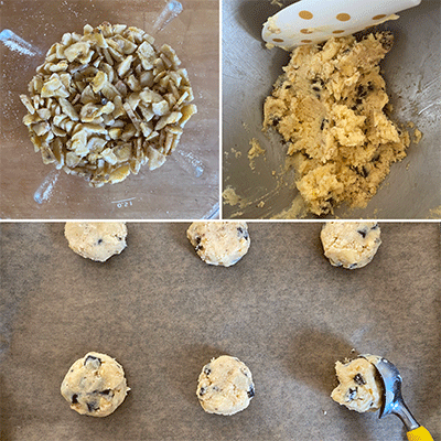 Bananenchips Schokoladen Cookies Zubereitung