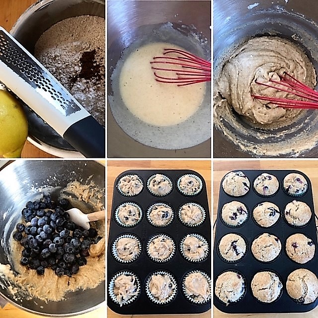 Zubereitungsschritte Muffins mit Blaubeeren und Zitrone