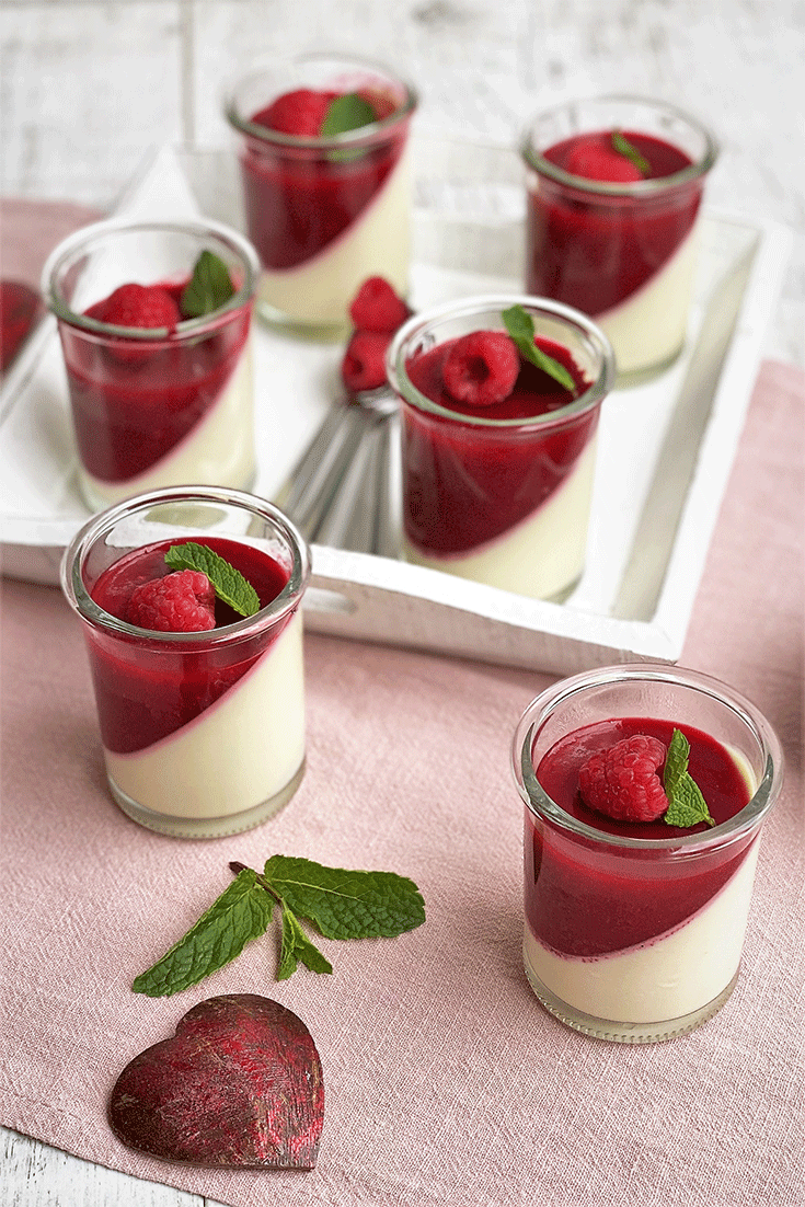 Panna cotta mit Himbeeren - Küchenmomente