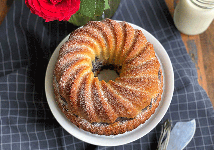 Marmorkuchen Gugelhupf von oben