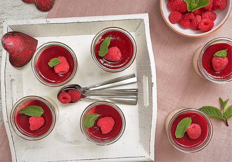 Panna cotta mit Himbeeren - Küchenmomente