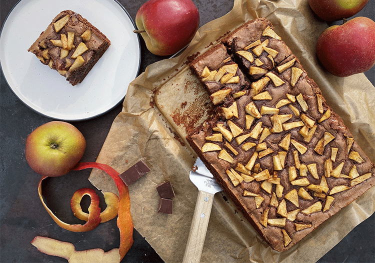 Anschnitt Apfel-Brownies