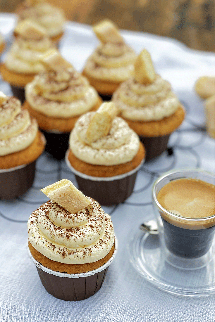 Cupcakes mit Mokka und Mascarpone Topping