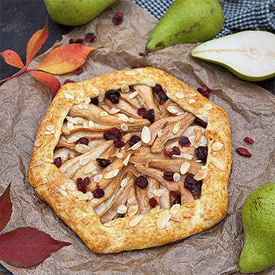 Galette mit Birnen und Cranberrys
