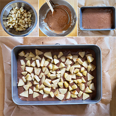 Zubereitung Apfel-Brownies