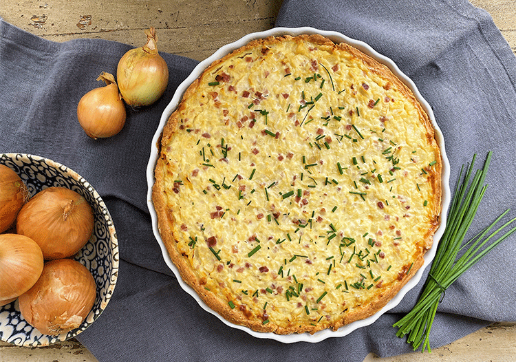 Zwiebelkuchen in der Tarteform