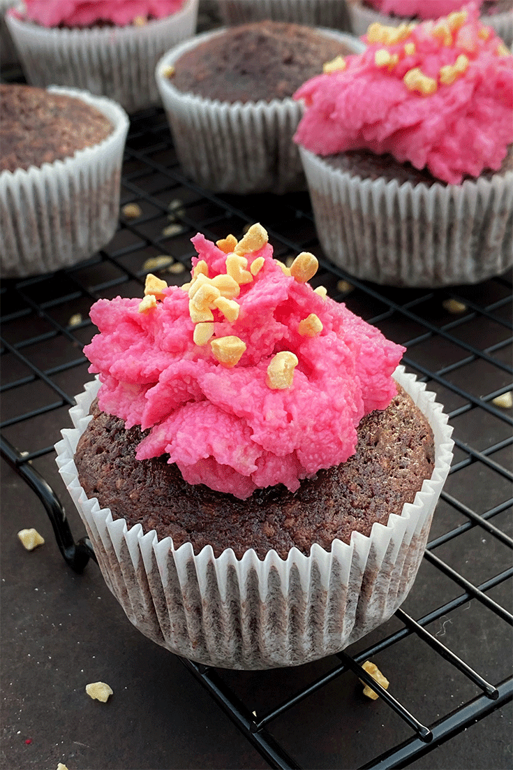 Rote Bete Cupcakes mit Schokolade