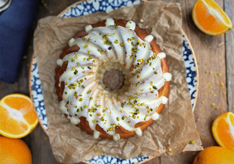 Orangen-Gugelhupf von oben