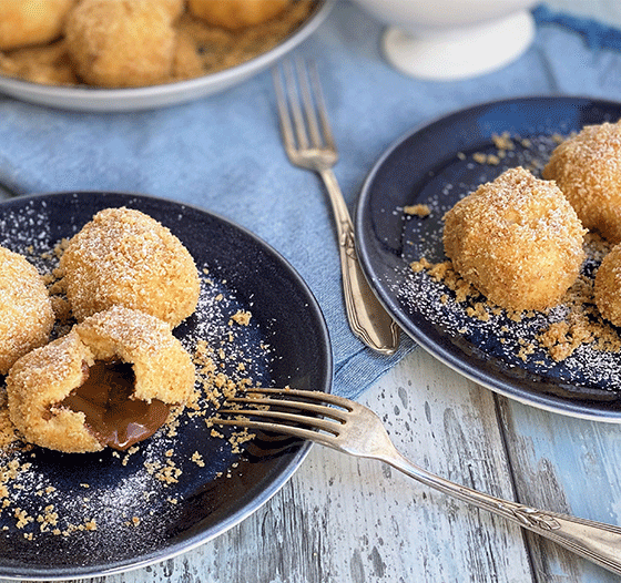 Quarkknödel mit Nougatfüllung