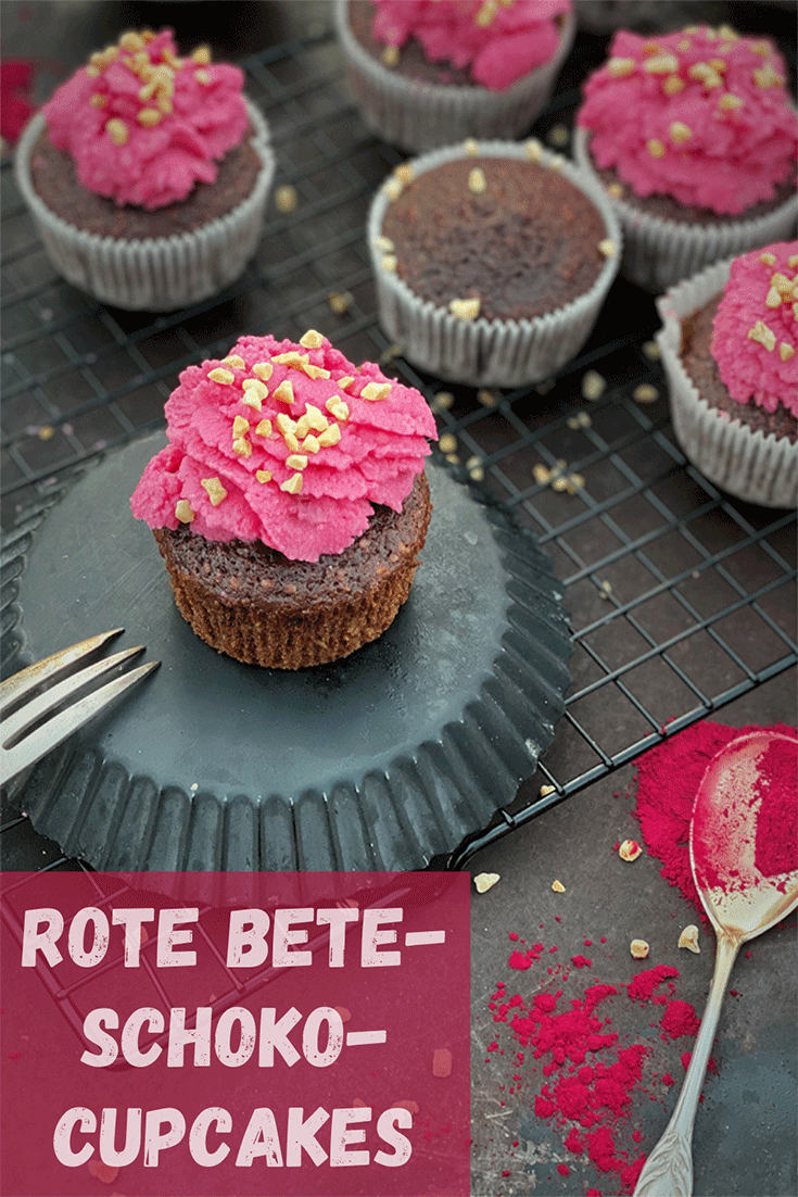 Rote Bete Cupcakes mit Schoko Pinterestpost