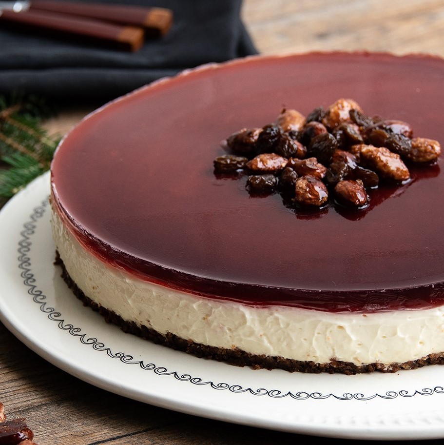 Weihnachtlicher Cheesecake mit Glühwein-Spiegel - Küchenmomente