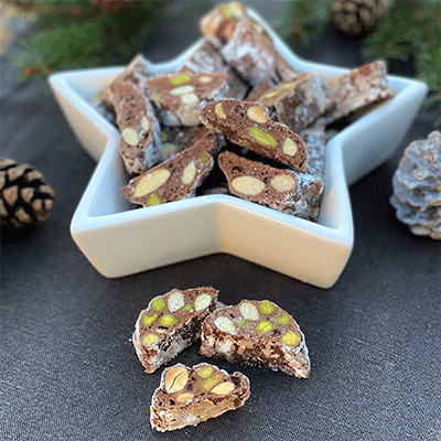 Schokoladen-Cantuccini mit Pistazien