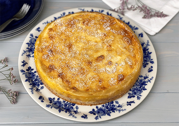 Aprikosenkuchen mit creme fraiche