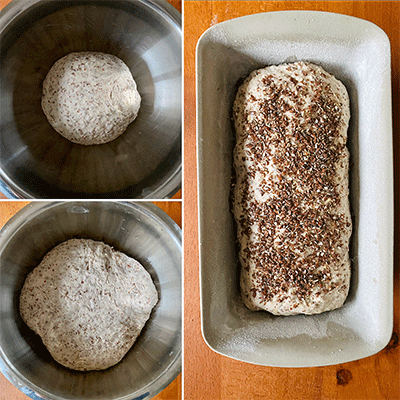 Zubereitung Kastenbrot Chia-Dinkel-Brot