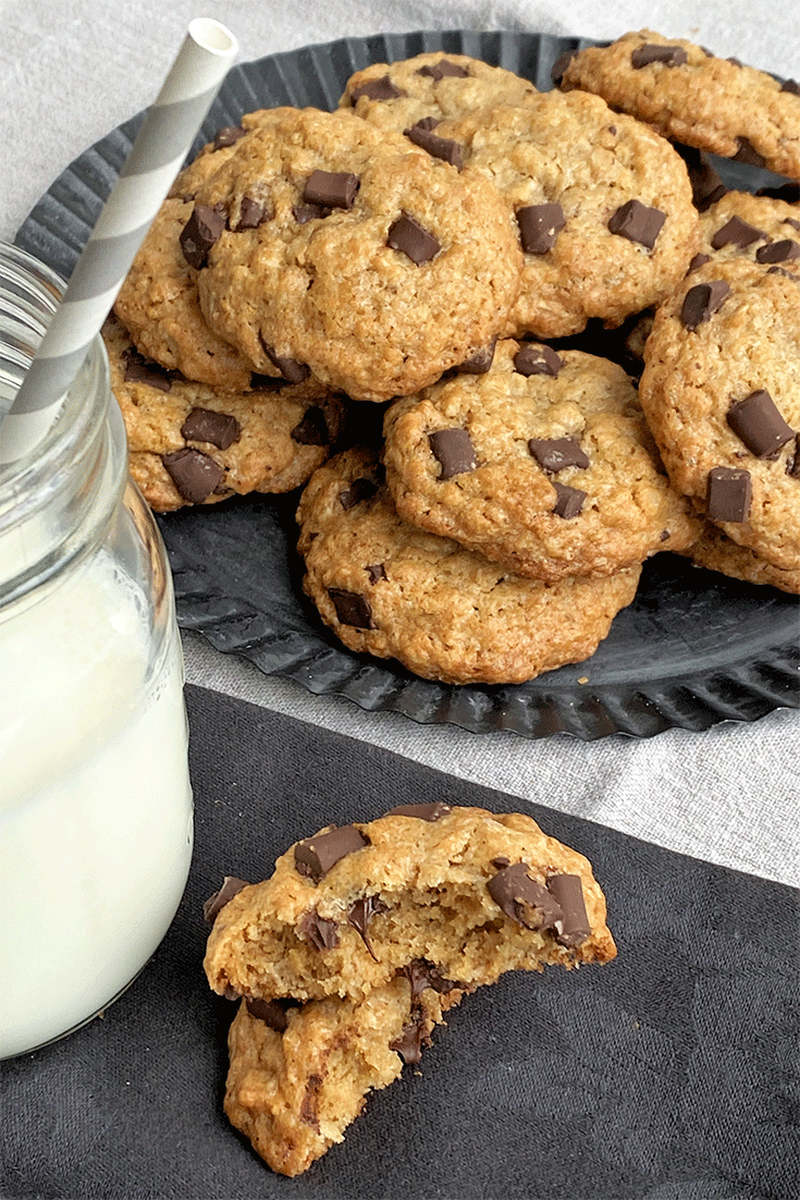 Chocolate Chip Cookies mit Haferflocken - Küchenmomente
