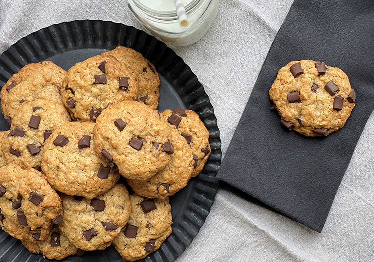 Chocolate Chip Cookies mit Haferflocken - Küchenmomente