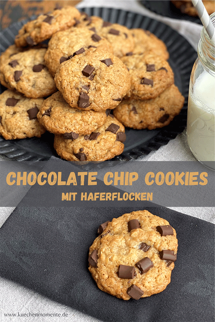 Chocolate Chip Cookies mit Haferflocken - Küchenmomente