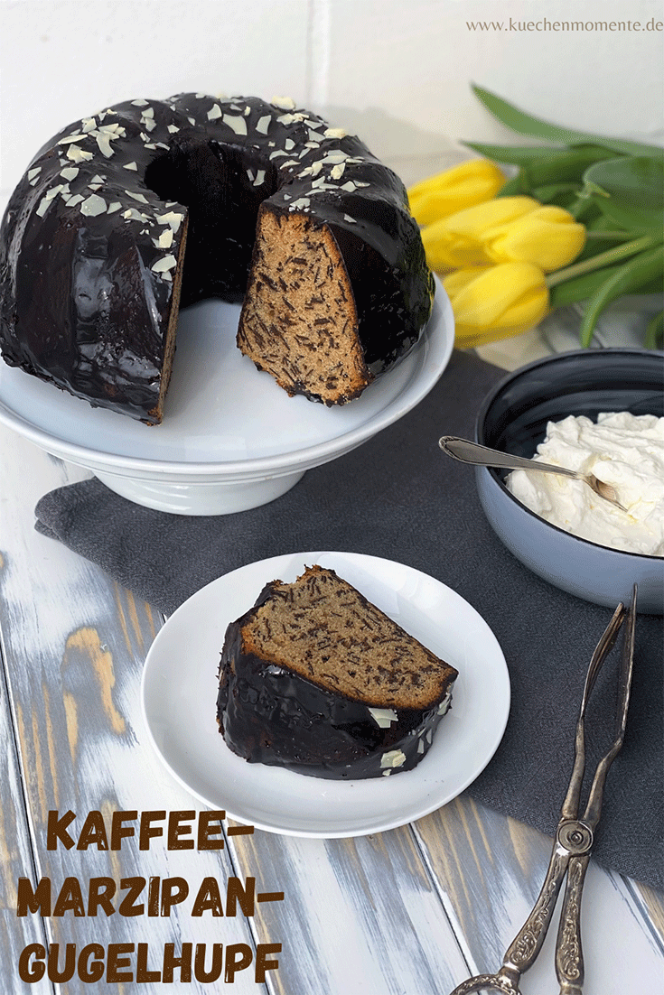 Kaffee-Schokoladen-Gugelhupf mit Marzipan - Küchenmomente