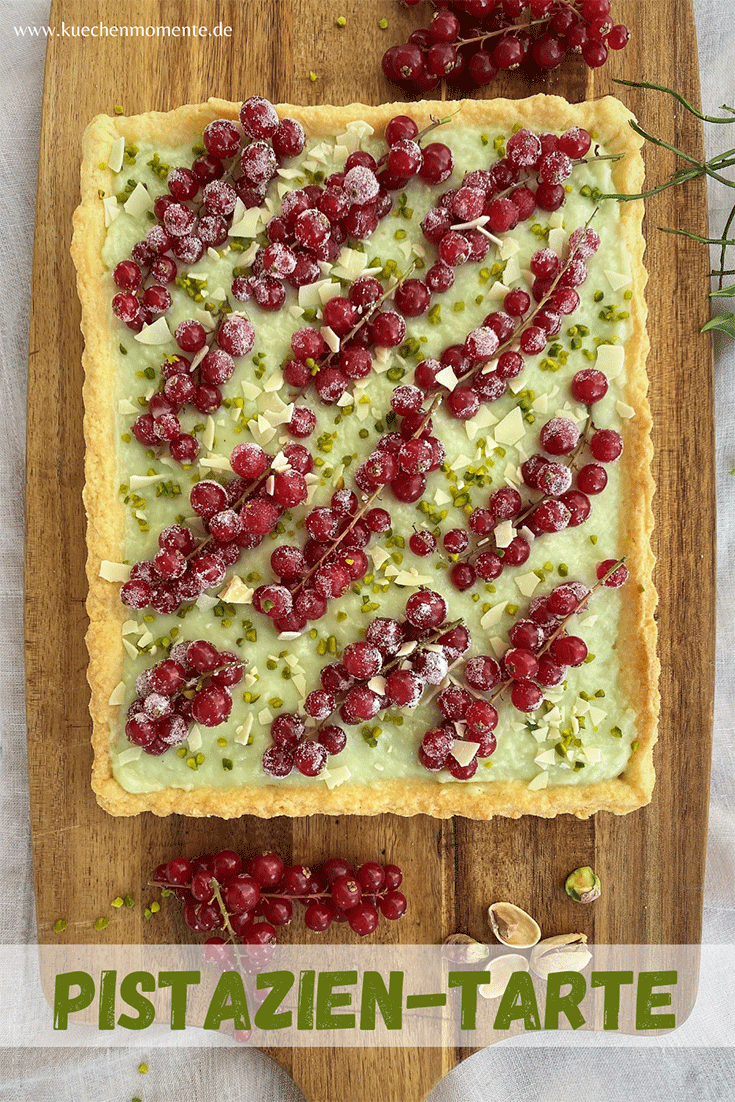 Pistazien-Tarte mit Beeren Pinterestpost