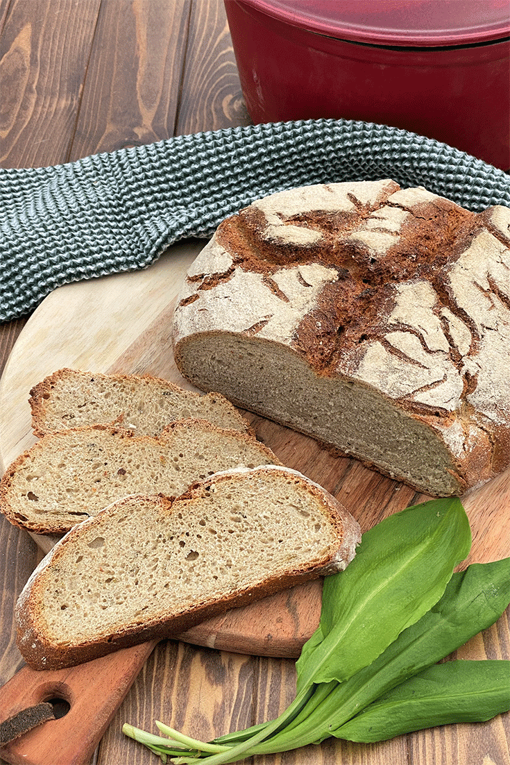 Anschnitt Bärlauch-Topfbrot