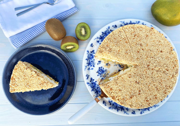 Exotische Mandel-Quark-Torte